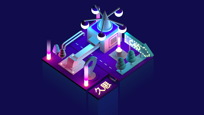 久思-c4d做一个2.5d小场景(建模 渲染) - 设计文章 - 站酷(zcool)