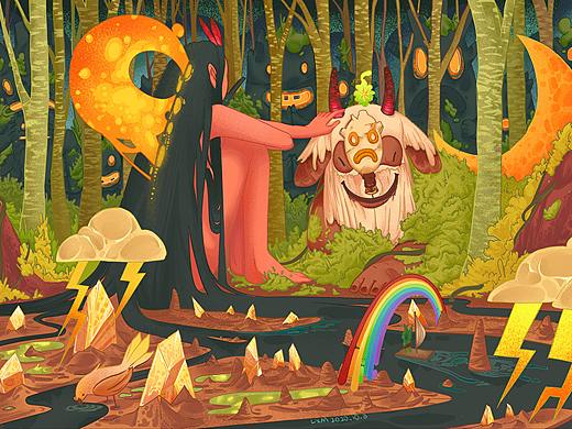 平面线条风插画习作