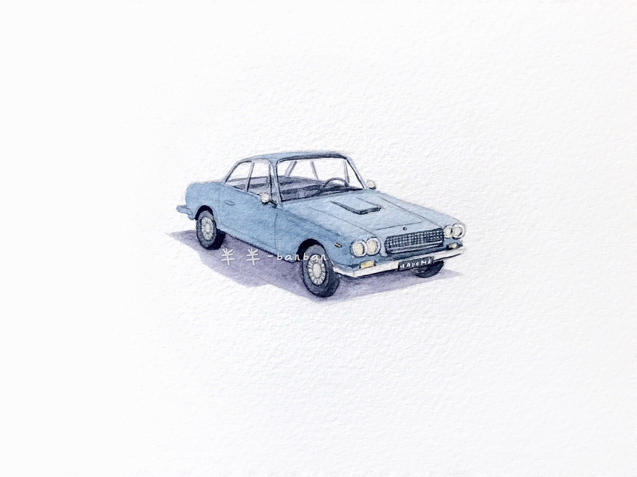 水彩老爷车|插画|创作习作|半半semi - 原创作品 - 站酷 (zcool)
