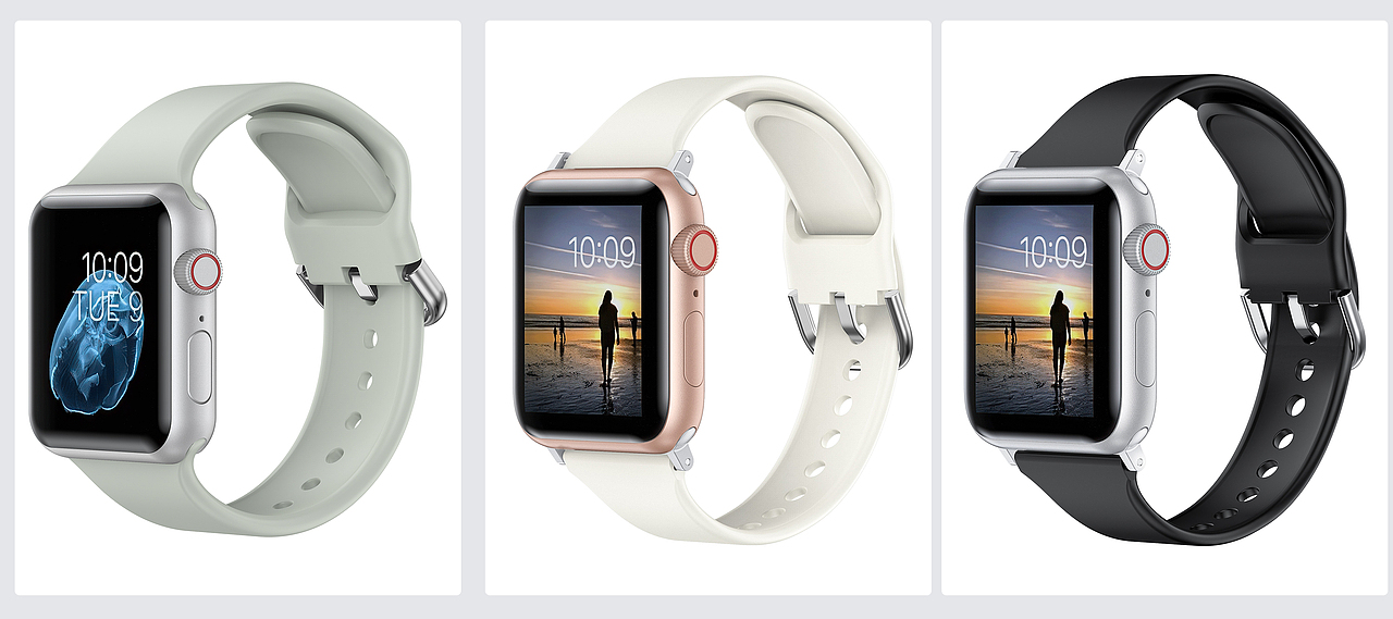 苹果系列硅胶表带渲染合集