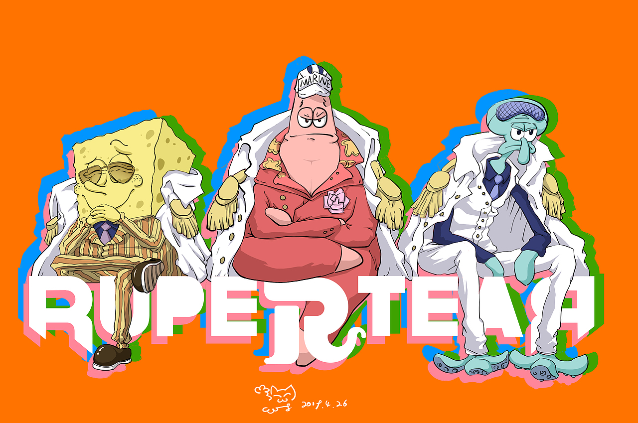 海贼王 x 海绵宝宝（图ZMTYwNDE3Mzk2） - 创作习作 - 站酷设计师RuperteaR原创素材 - 站酷ZCOOL