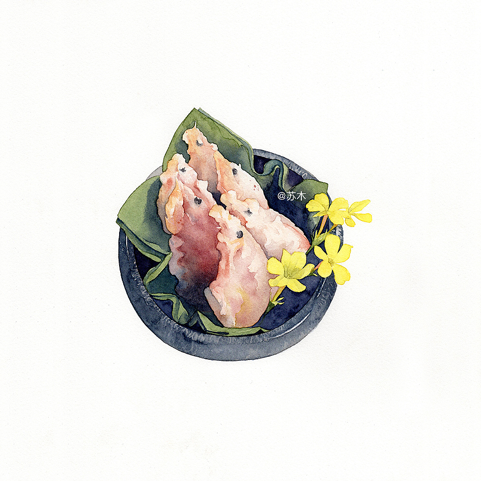 水彩和风美食（图ZNjg0MzA0MjA=） - 商业插画 - 站酷设计师苏木_Summer原创素材 - 站酷ZCOOL