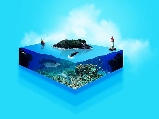 海洋海报合成