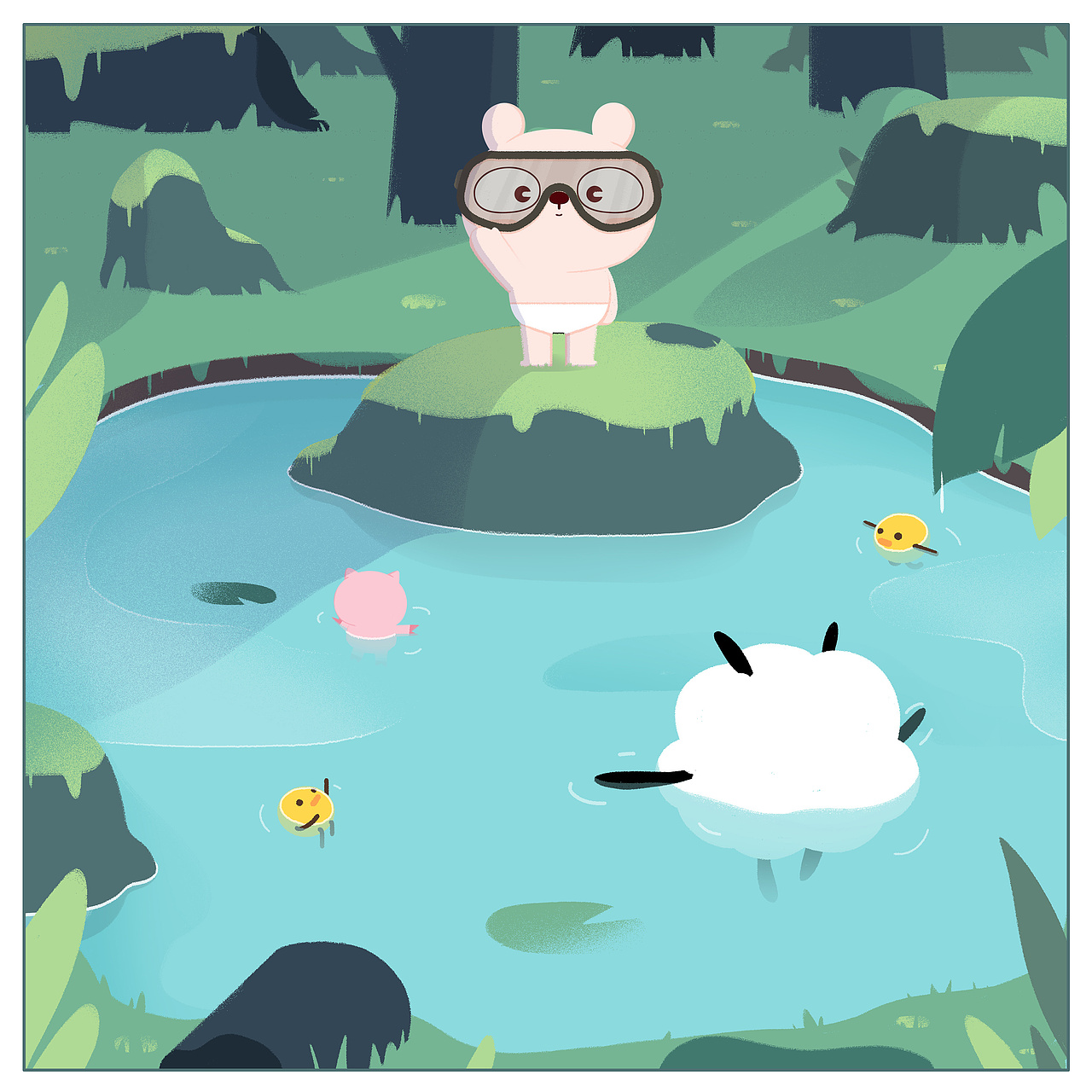 冷兔baby —— 森林记（图ZMTcxODE0MDQw） - 商业插画 - 站酷设计师冷兔同学原创素材 - 站酷ZCOOL