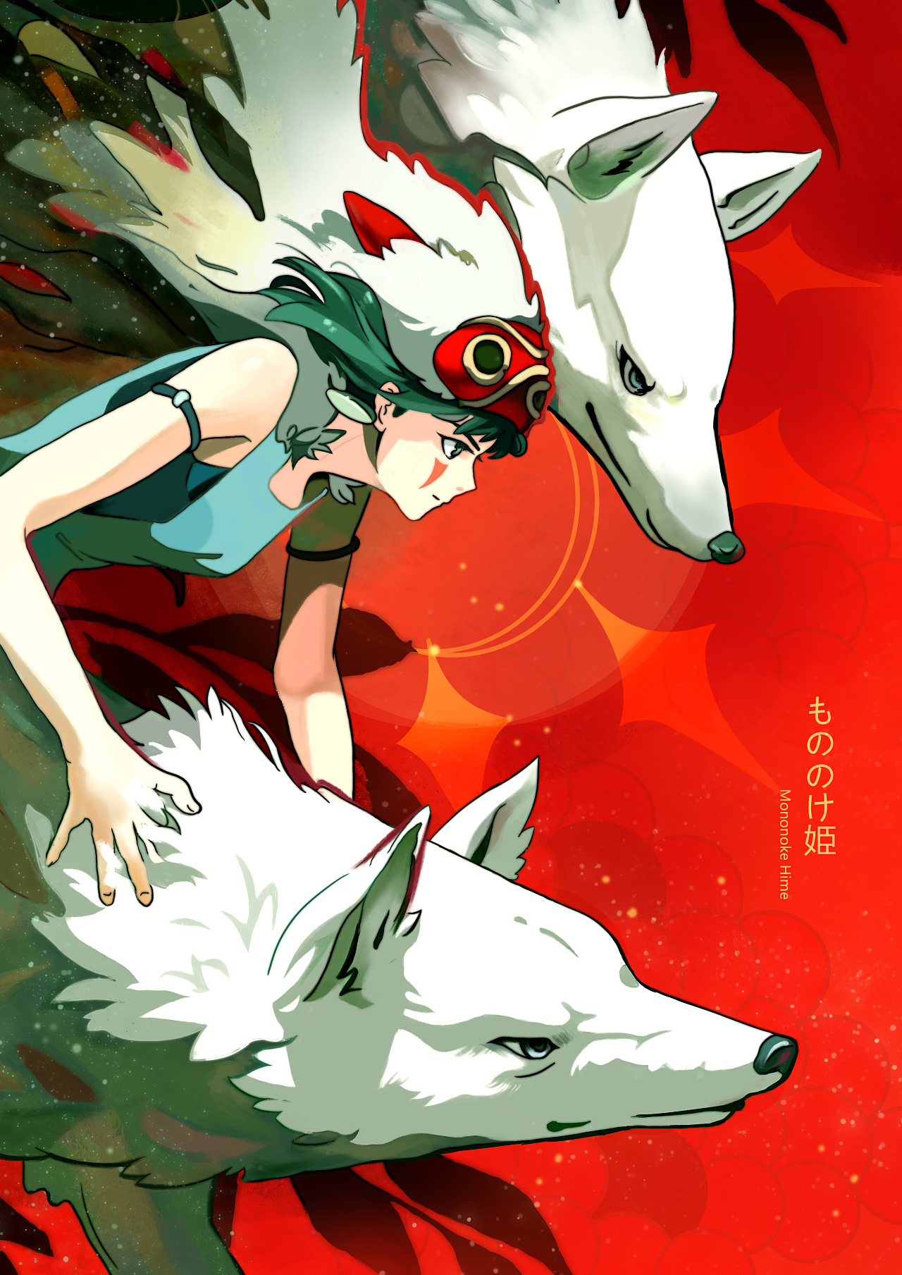 日式插画练习-幽灵公主     