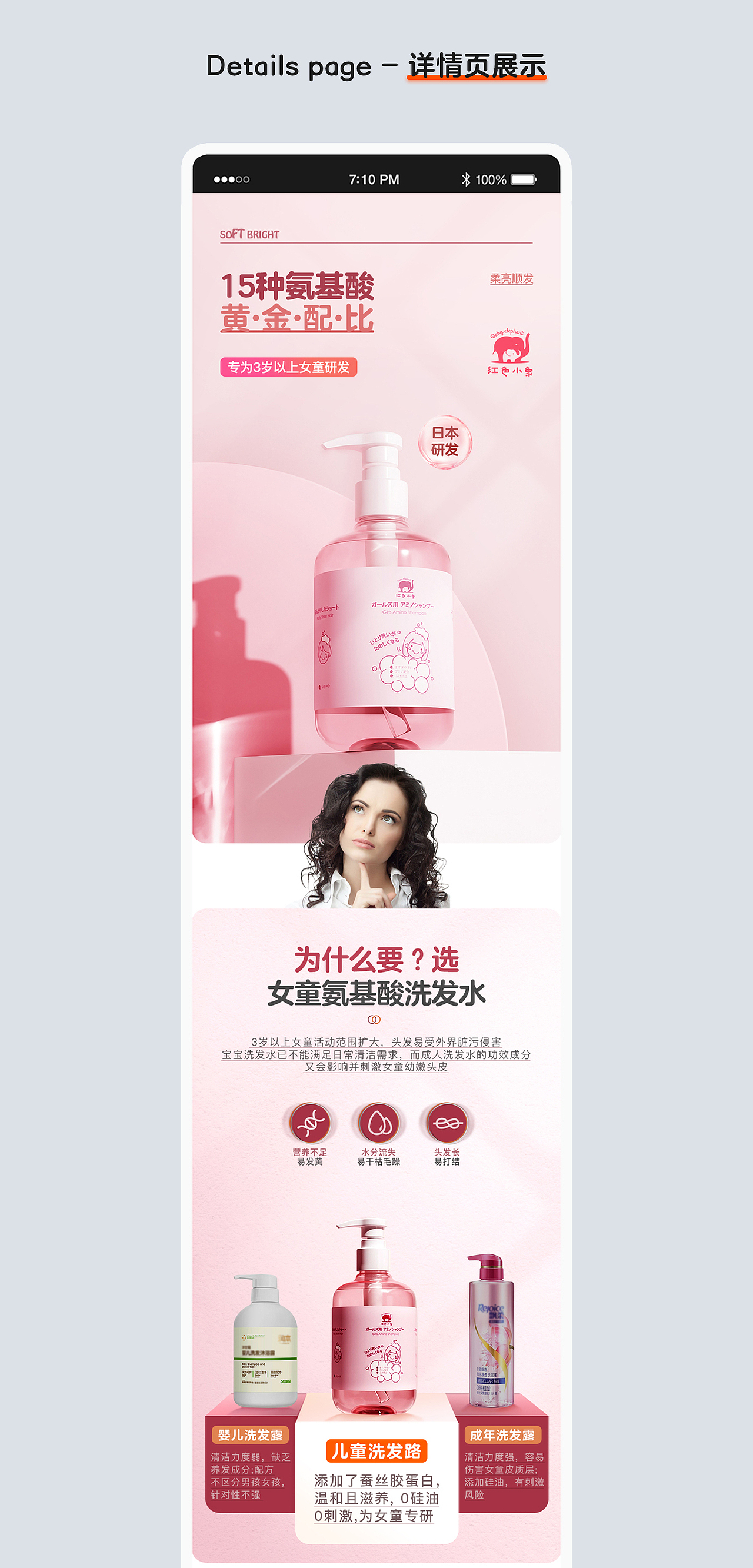 儿童洗发水详情页（图ZMjUzNTU0OTA4） - 电商 - 站酷设计师Austism孤独症原创素材 - 站酷ZCOOL