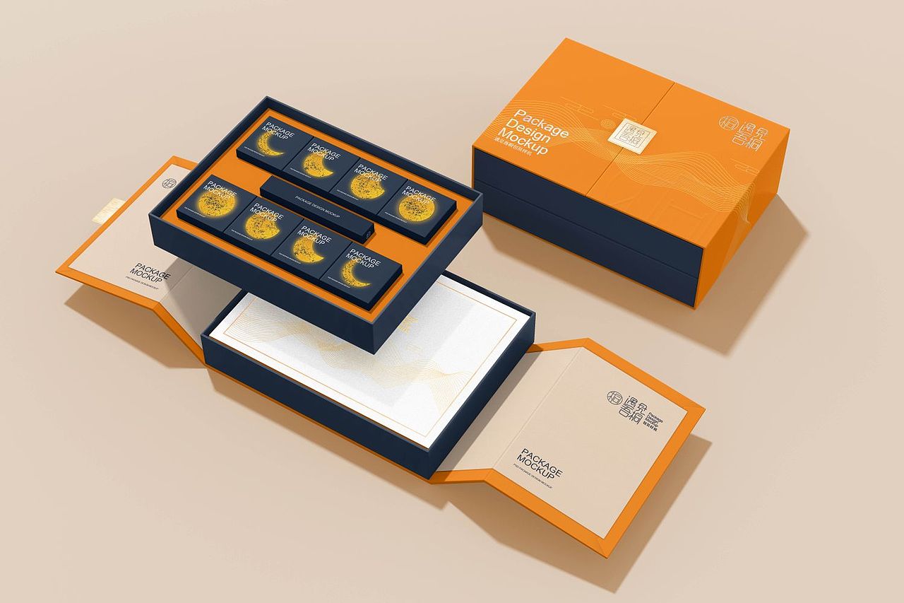 原创样机书型盒包装样机中国风礼盒样机