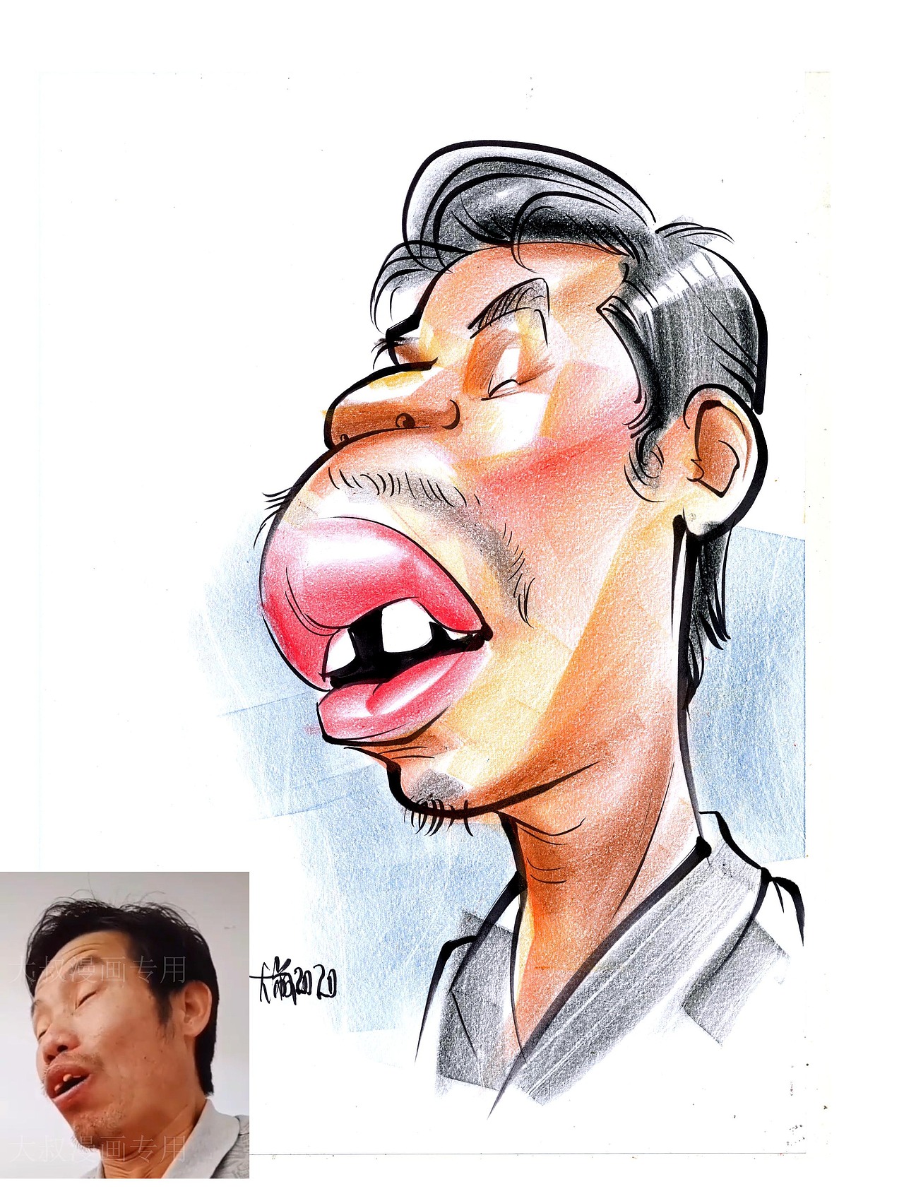 大叔漫画王西振作品肖像漫画似颜绘