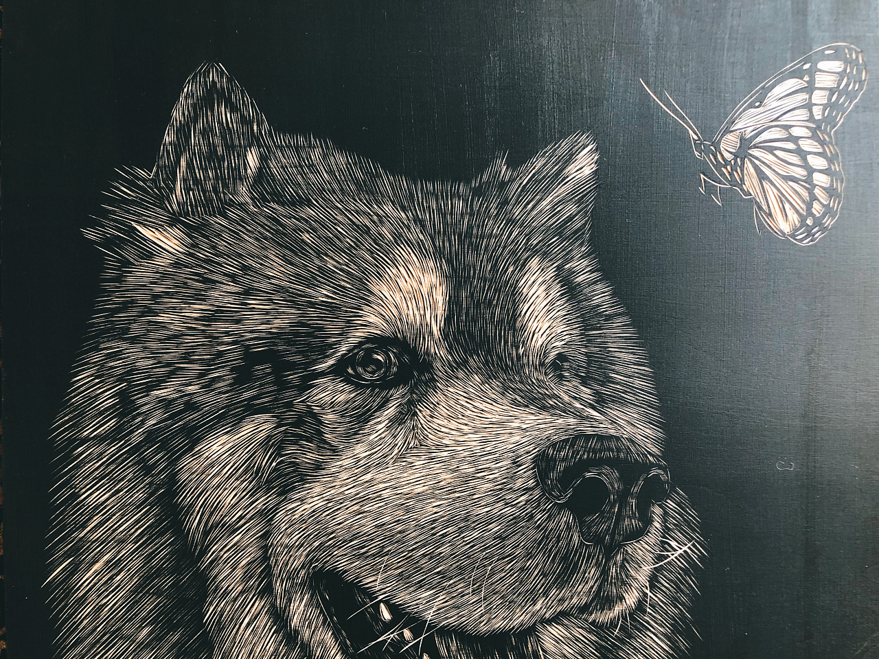 手工雕刻制作宠物木版画装饰艺术