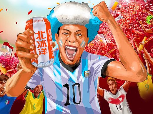 北冰洋世界杯专题海报banner 手绘世界杯专题页