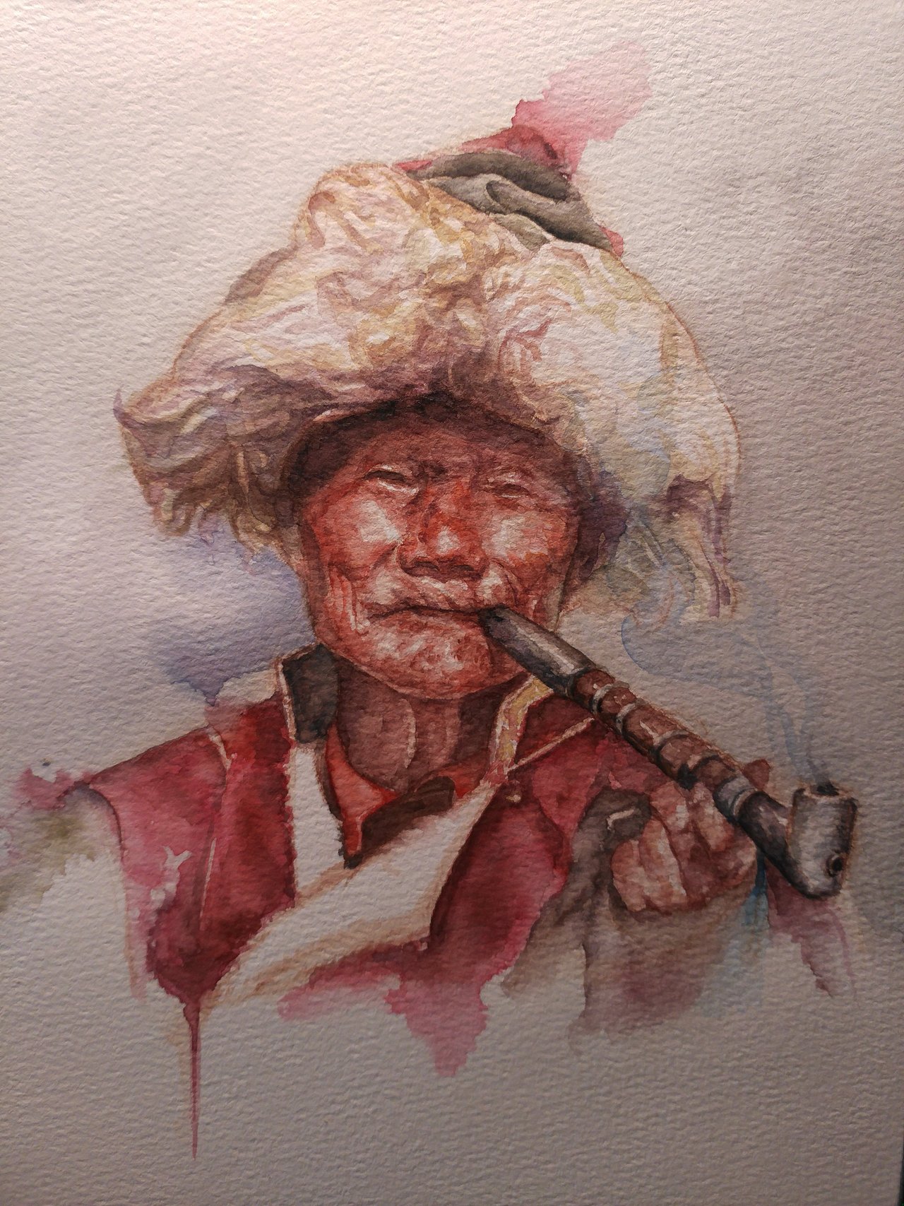 水彩藏民（图ZOTY3NDUxNDg=） - 绘画 - 站酷设计师弥龙水彩原创素材 - 站酷ZCOOL