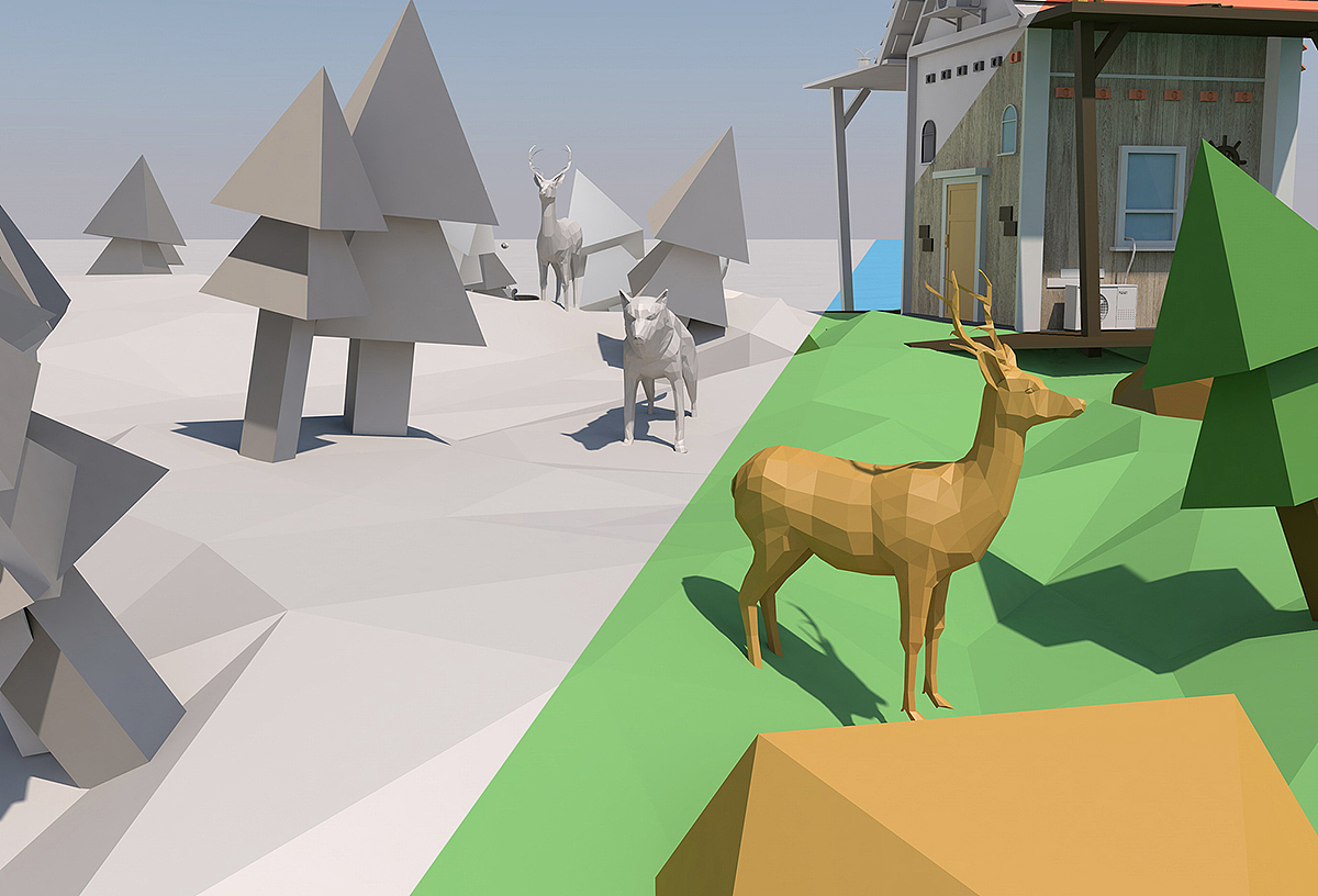 lowpoly风格（图ZMTE1MDEwNDIw） - 场景 - 站酷设计师Musen_沐森原创素材 - 站酷ZCOOL