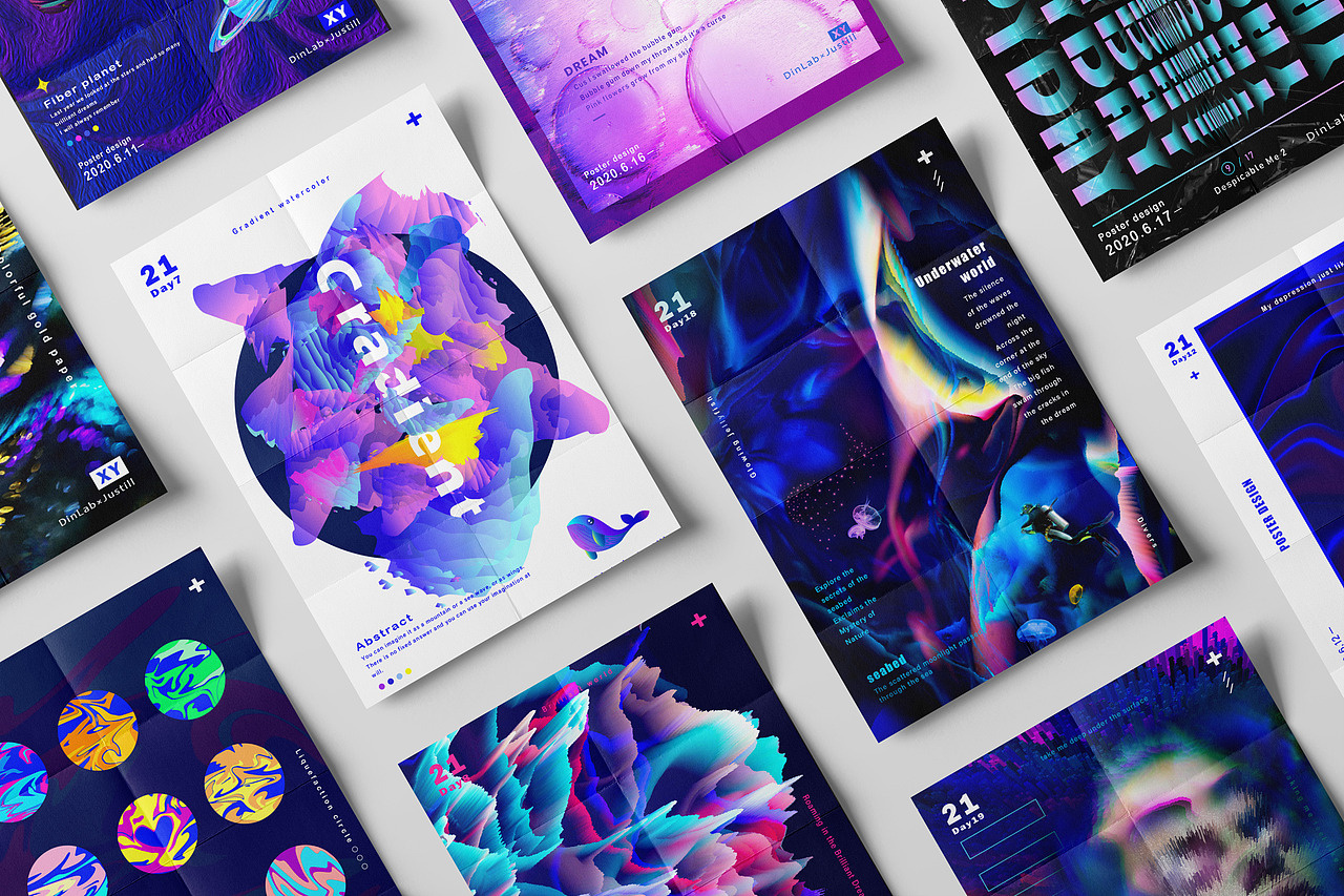 DinLab×Justill海報打卡21天總結(jié)（圖ZMjEyOTk4NTEy） - 海報 - 站酷設(shè)計師小月王俞原創(chuàng)素材 - 站酷ZCOOL