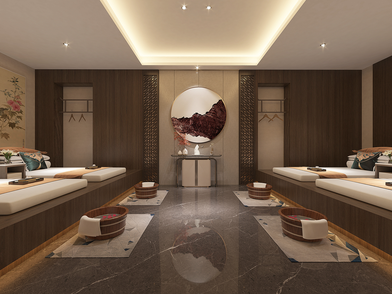 银川装修公司|银川足浴店装修设计效果图