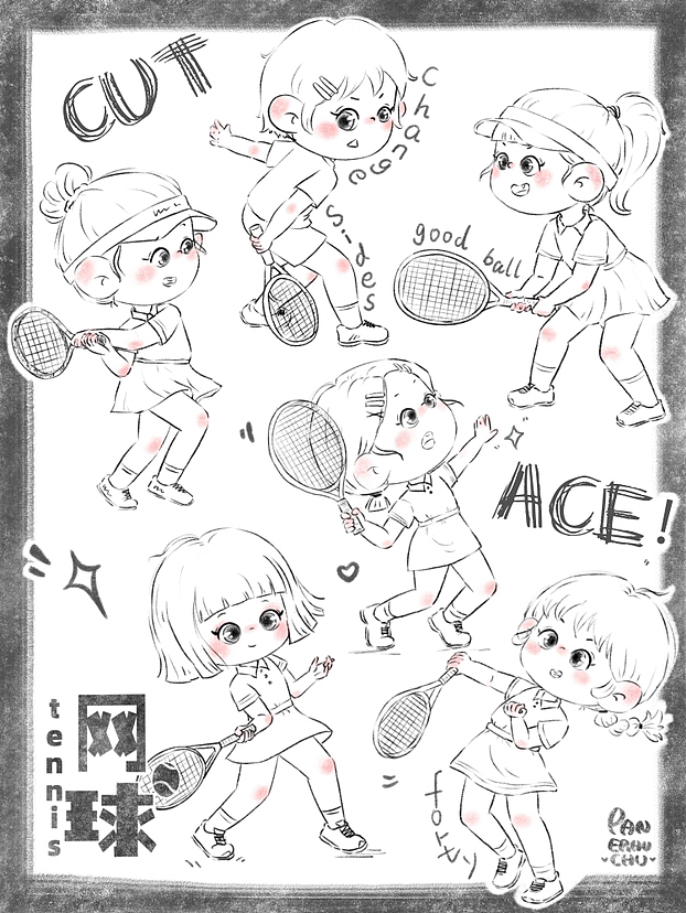 动态练习｜运动篇（图ZMzU3NjY2MTM2） - 儿童插画 - 站酷设计师潘二虎chu原创素材 - 站酷ZCOOL