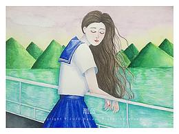 畫畫 水彩 原創(chuàng) 手繪 女生頭像 手繪少女頭像