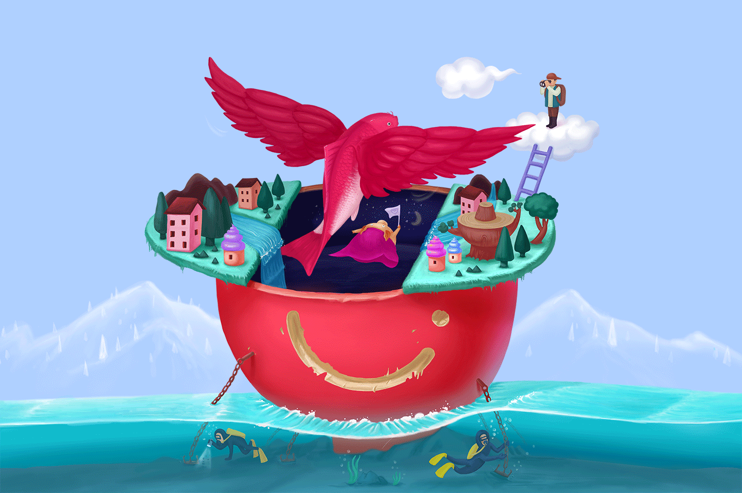 ＃北冥有鱼＃（图ZNTQ5NDkyNTY=） - 艺术插画 - 站酷设计师圈圈爱吃配菜原创素材 - 站酷ZCOOL