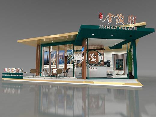 金绿色搭配高端大气金茂房地产展会