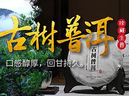 百年古树普洱茶叶详情页和海报