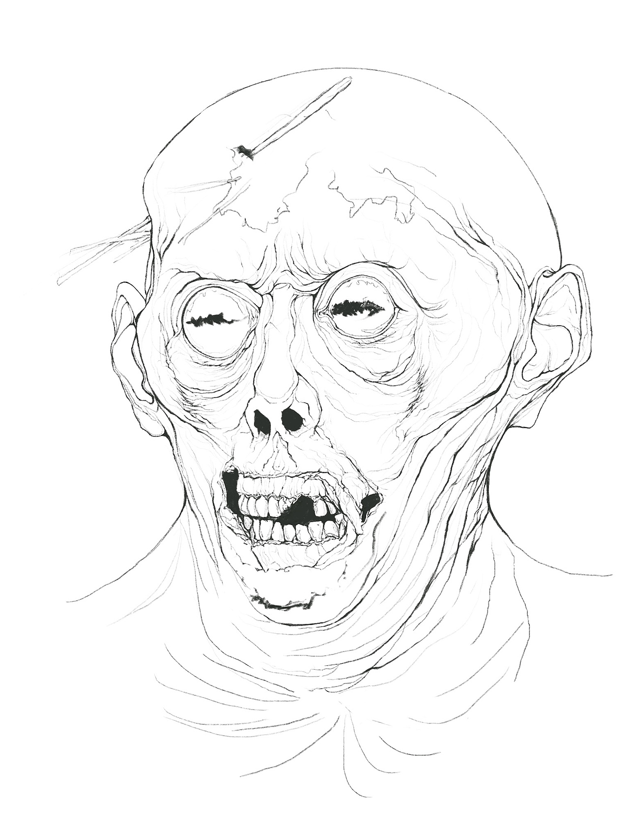 练习| 想象丧尸人物线稿