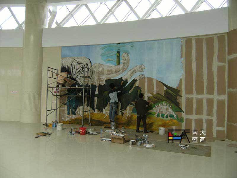 南天壁画出品:内蒙博物馆(恐龙二馆壁画工程),手绘油画,欧式油画,欧式壁画,壁画工程,古典壁画,3D地画,3D壁画(图ZNjg1ODYzMg==) - 艺术插画 - 站酷设计师艺点画评原创素材 - 站酷ZCOOL