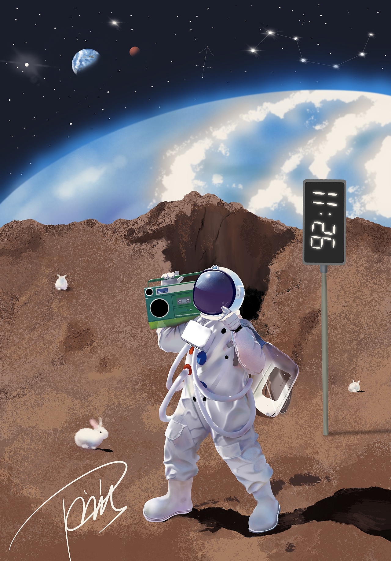 我在太空比个✌️（图ZMjY4MDE2NDg0） - 创作习作 - 站酷设计师CC陈铁柱原创素材 - 站酷ZCOOL