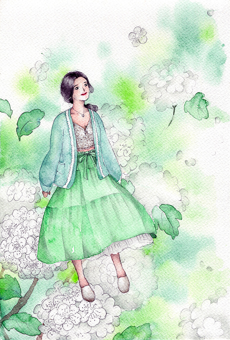 【保护色】绣线菊（图ZMjkxMzg1MDUy） - 艺术插画 - 站酷设计师蔓玫原创素材 - 站酷ZCOOL