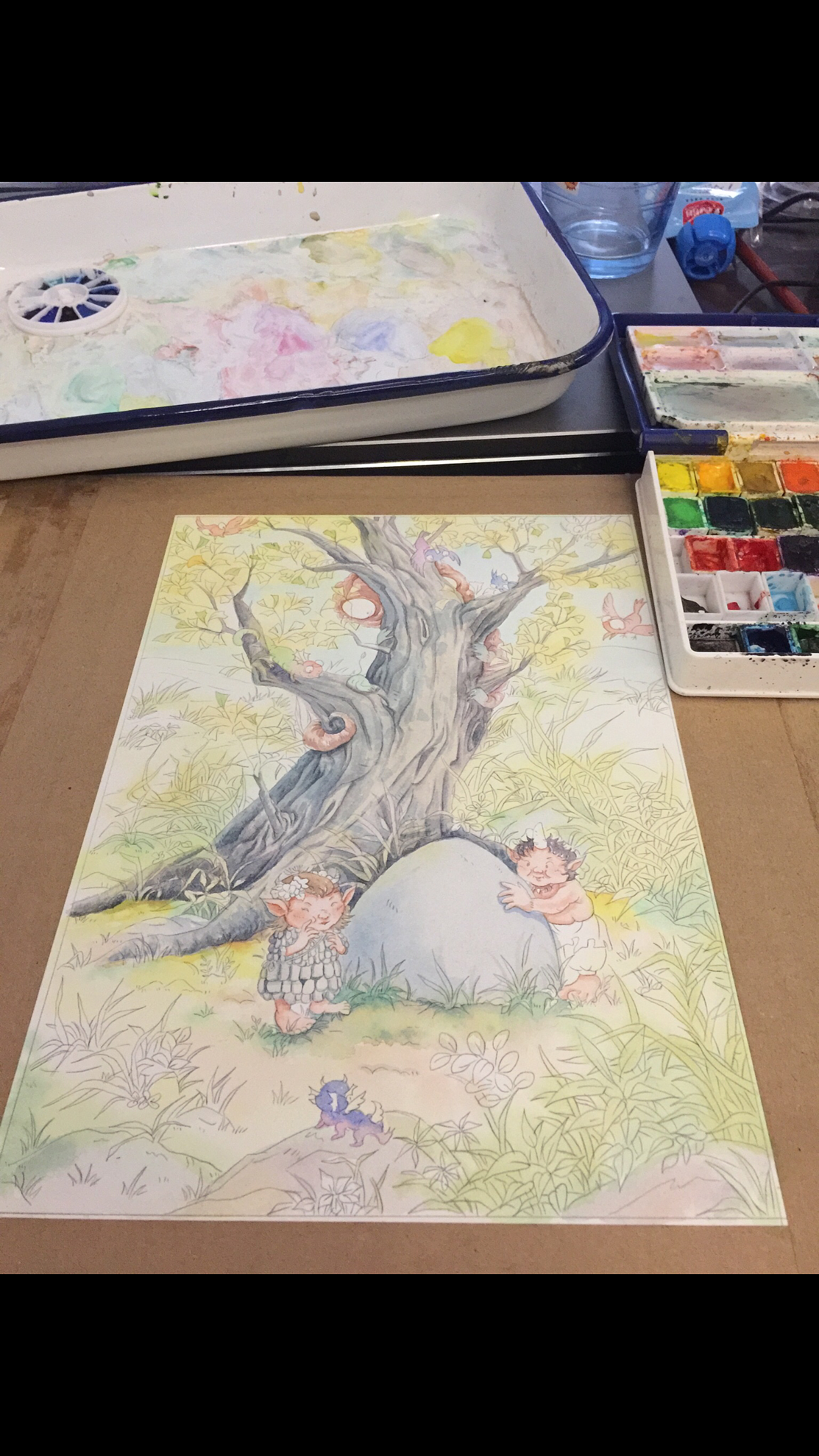 发一张插图绘画过程