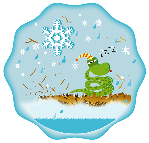 蛇冬眠,气温低.