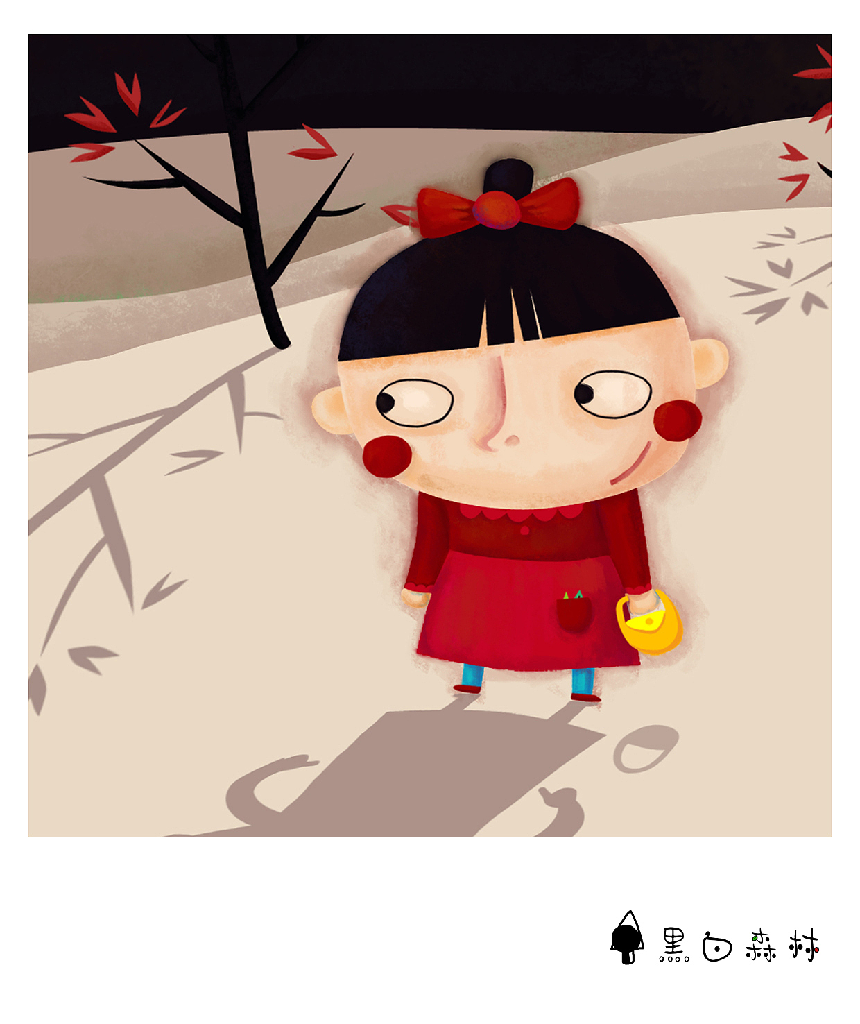 黑白森林儿童绘本——卡片部分（图ZOTEwNTI0OA==） - 绘本 - 站酷设计师九叶NINE_LEAVES原创素材 - 站酷ZCOOL