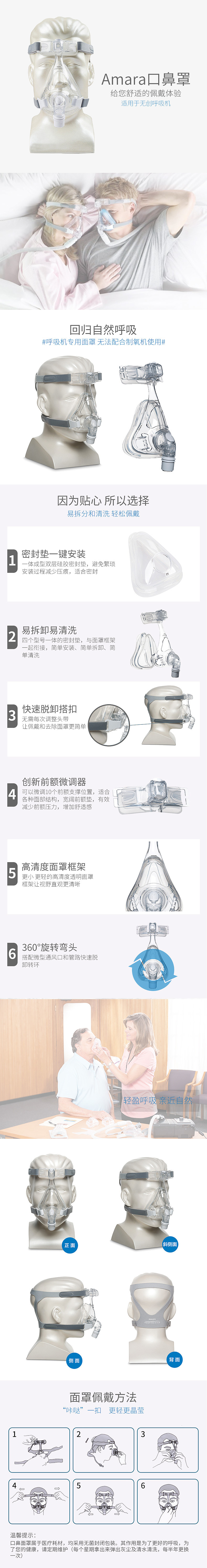医疗详情页  飞利浦口鼻罩 详情