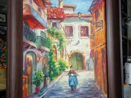 【约绘寻鹿】30x40cm布面油画《骑着我心爱的Vespa》