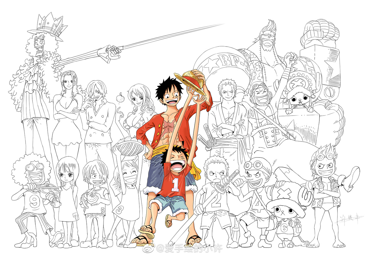 板绘作品-海贼王草帽全员