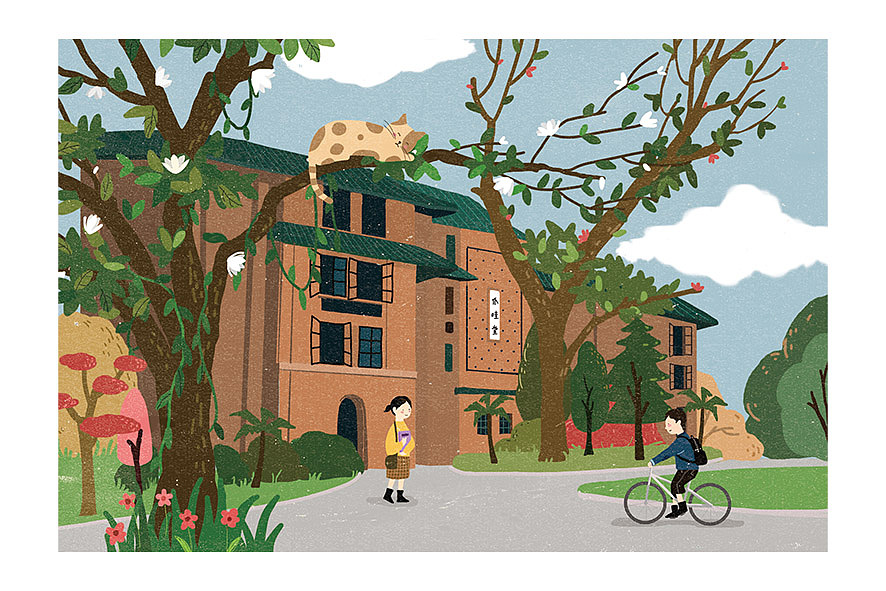 手绘一组明信片