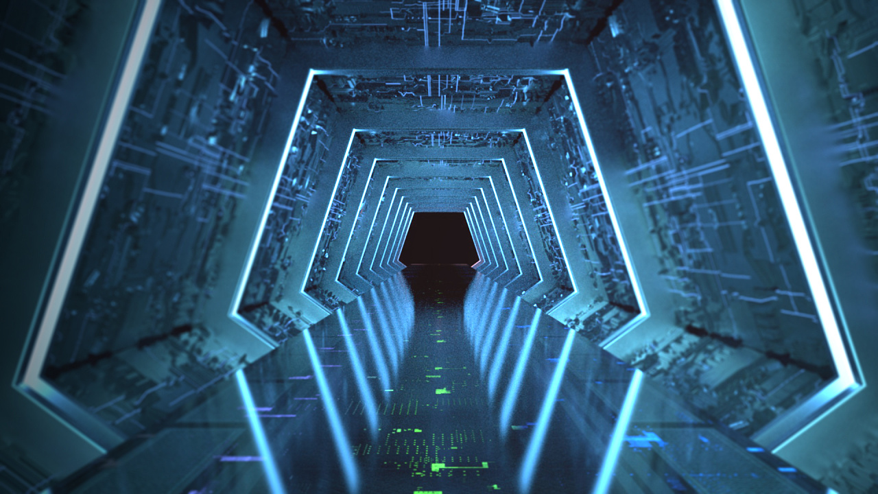 数字科幻隧道图