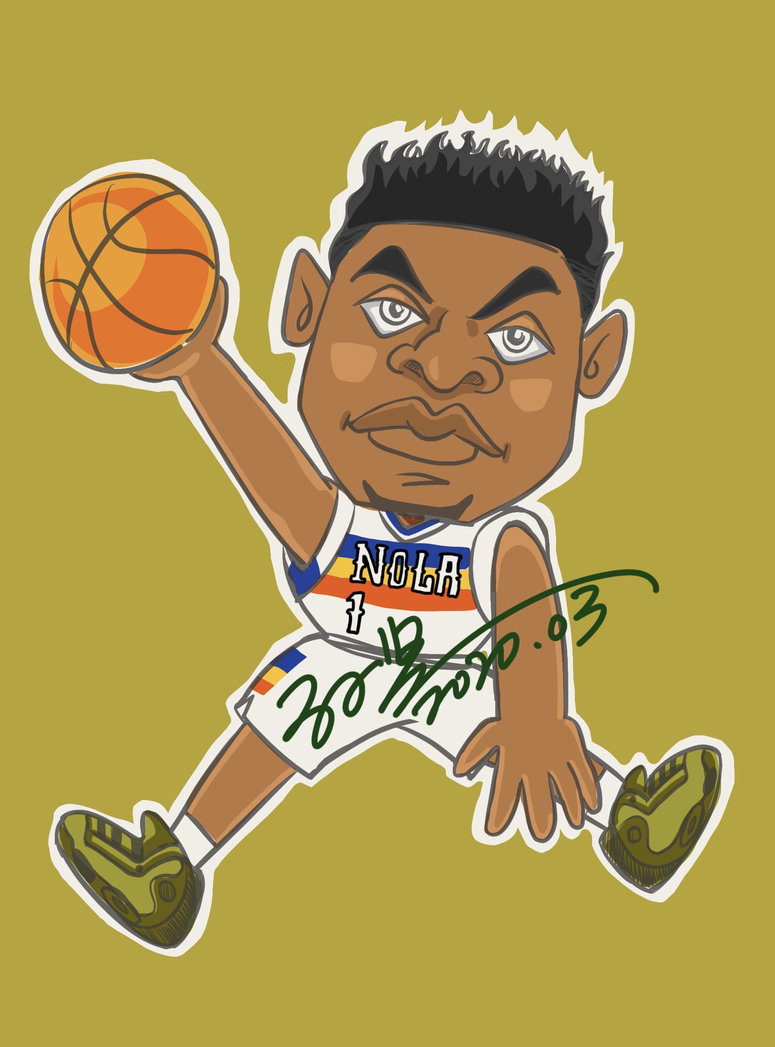 宅家画画喜欢的nba球星