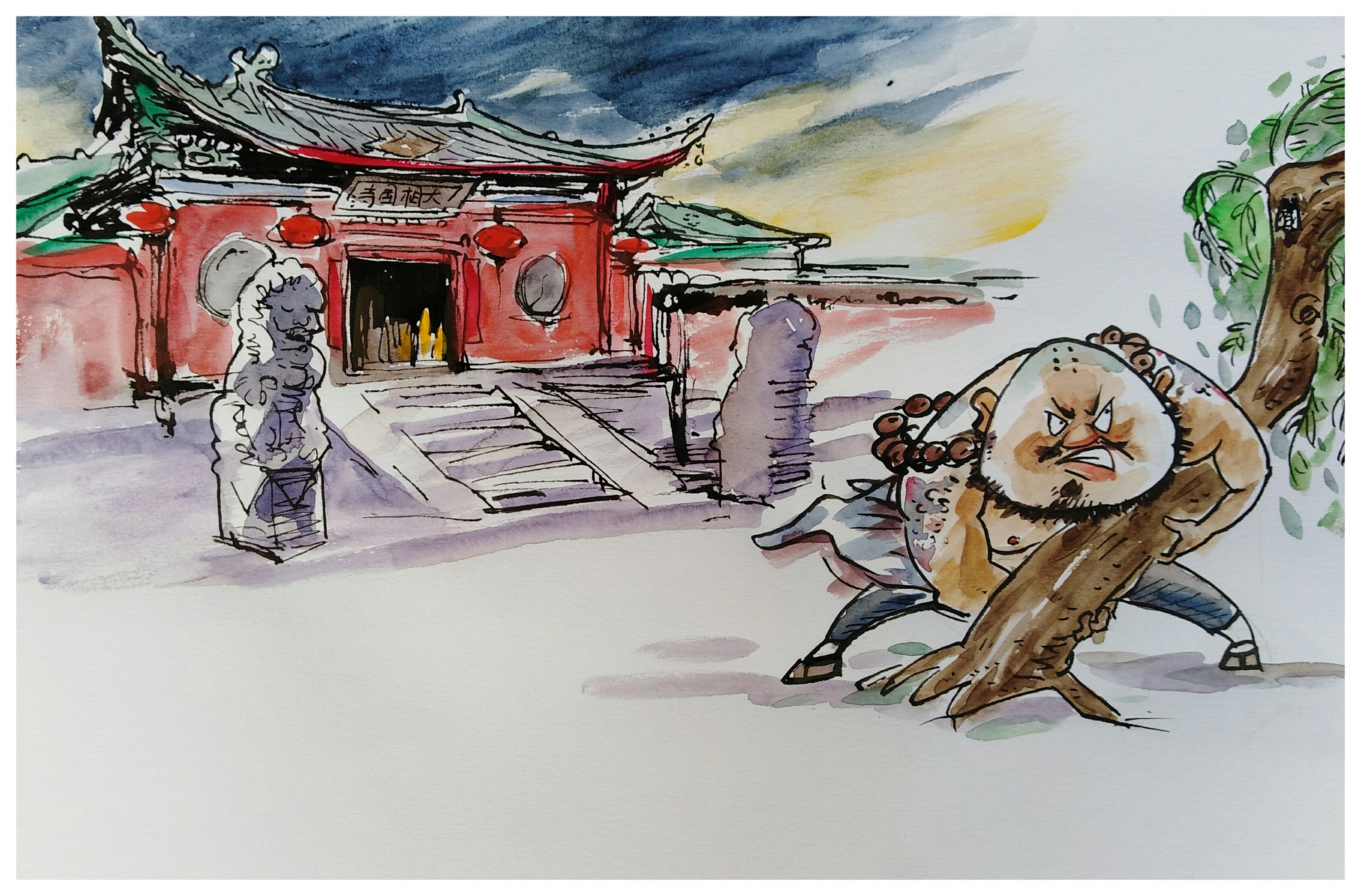 《开封历史人物手绘明信片设计稿》