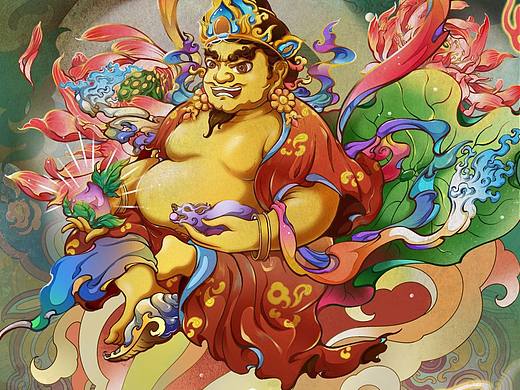 黄财神插画设计