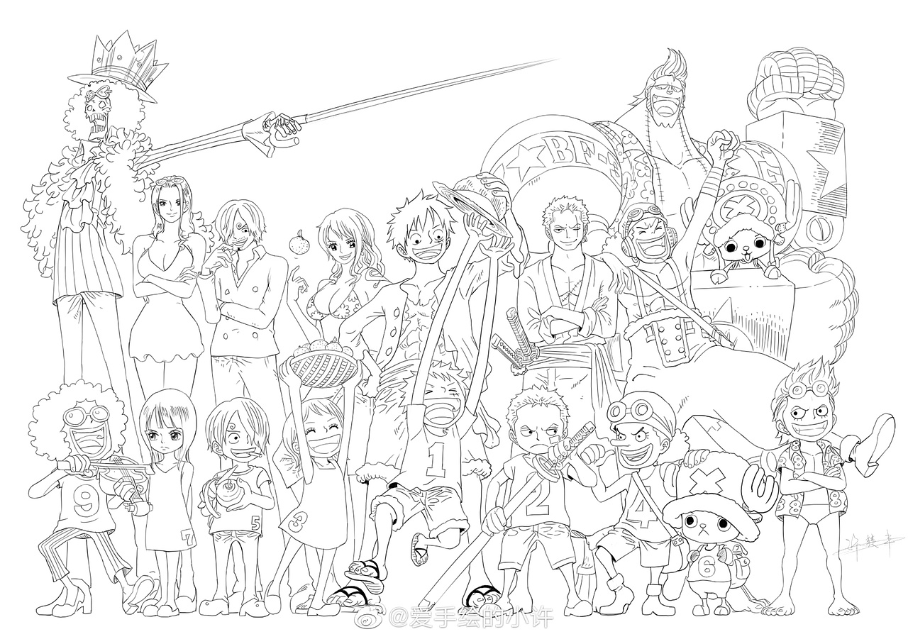 板绘作品-海贼王草帽全员