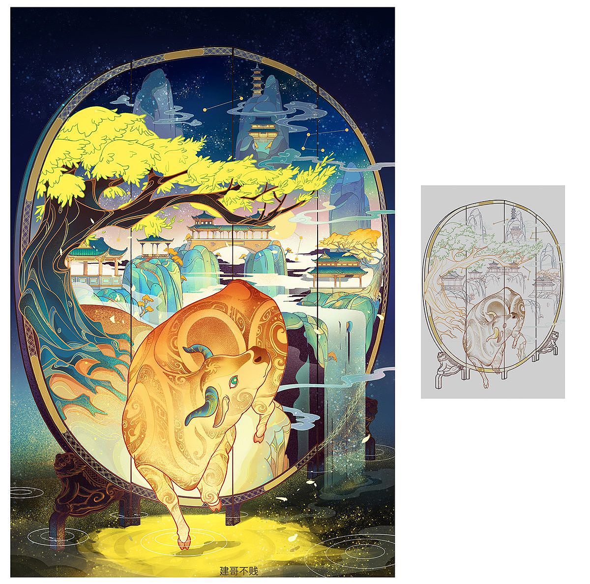 校考设计｜川美设计｜十二生肖插画参考（图ZMjU4Mzc3NjA0） - 艺术插画 - 站酷设计师縱橫高考设计原创素材 - 站酷ZCOOL