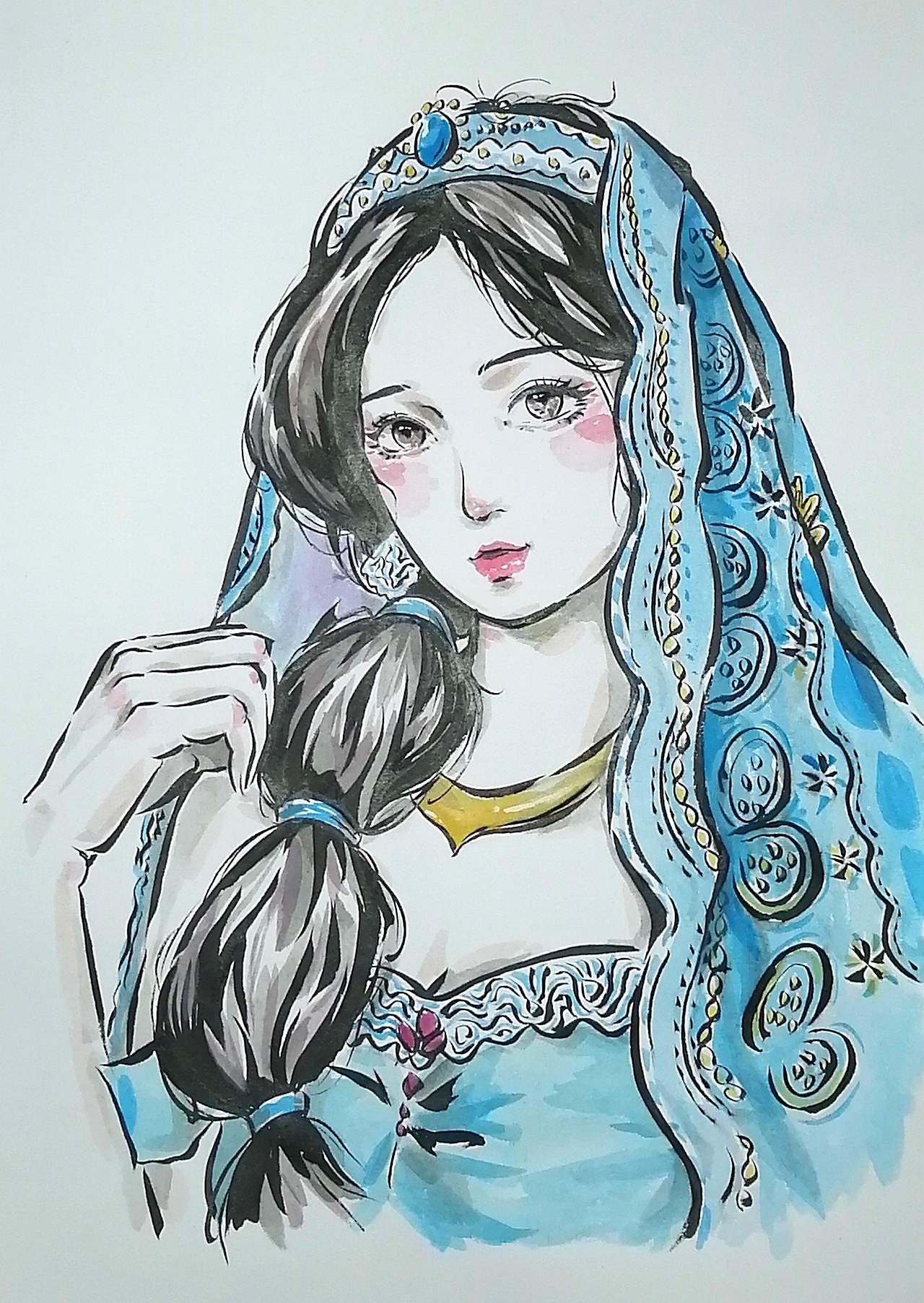 人物水墨画