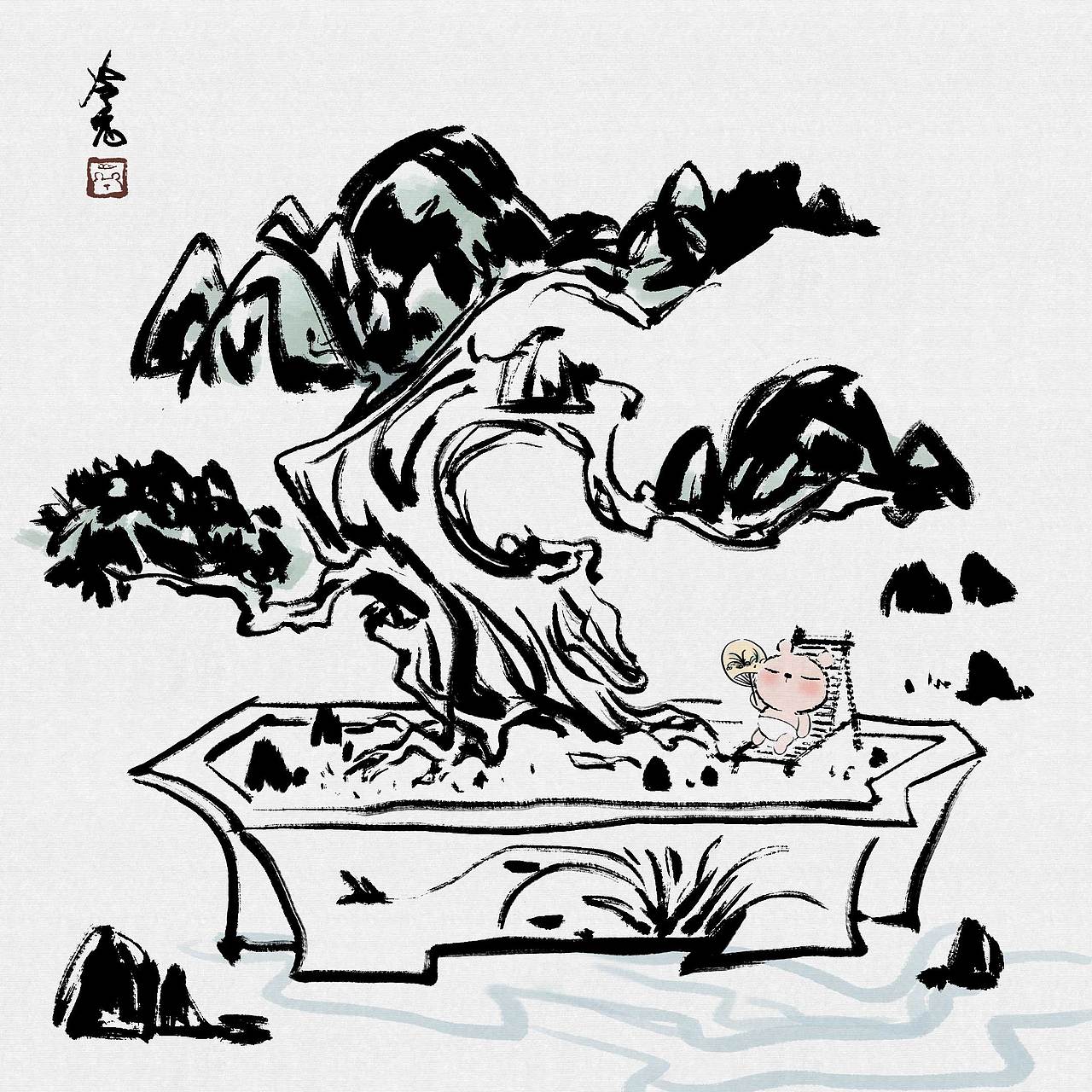 冷兔baby游历水墨世界系列 —— 鱼山饭宽