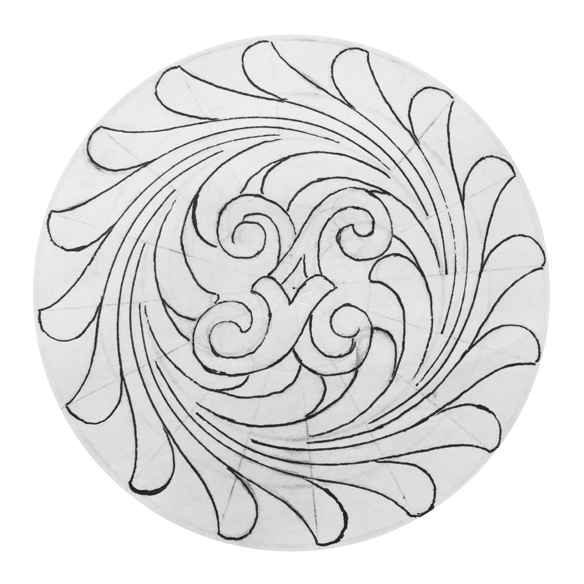 单圈闭环结构唐草初学必备