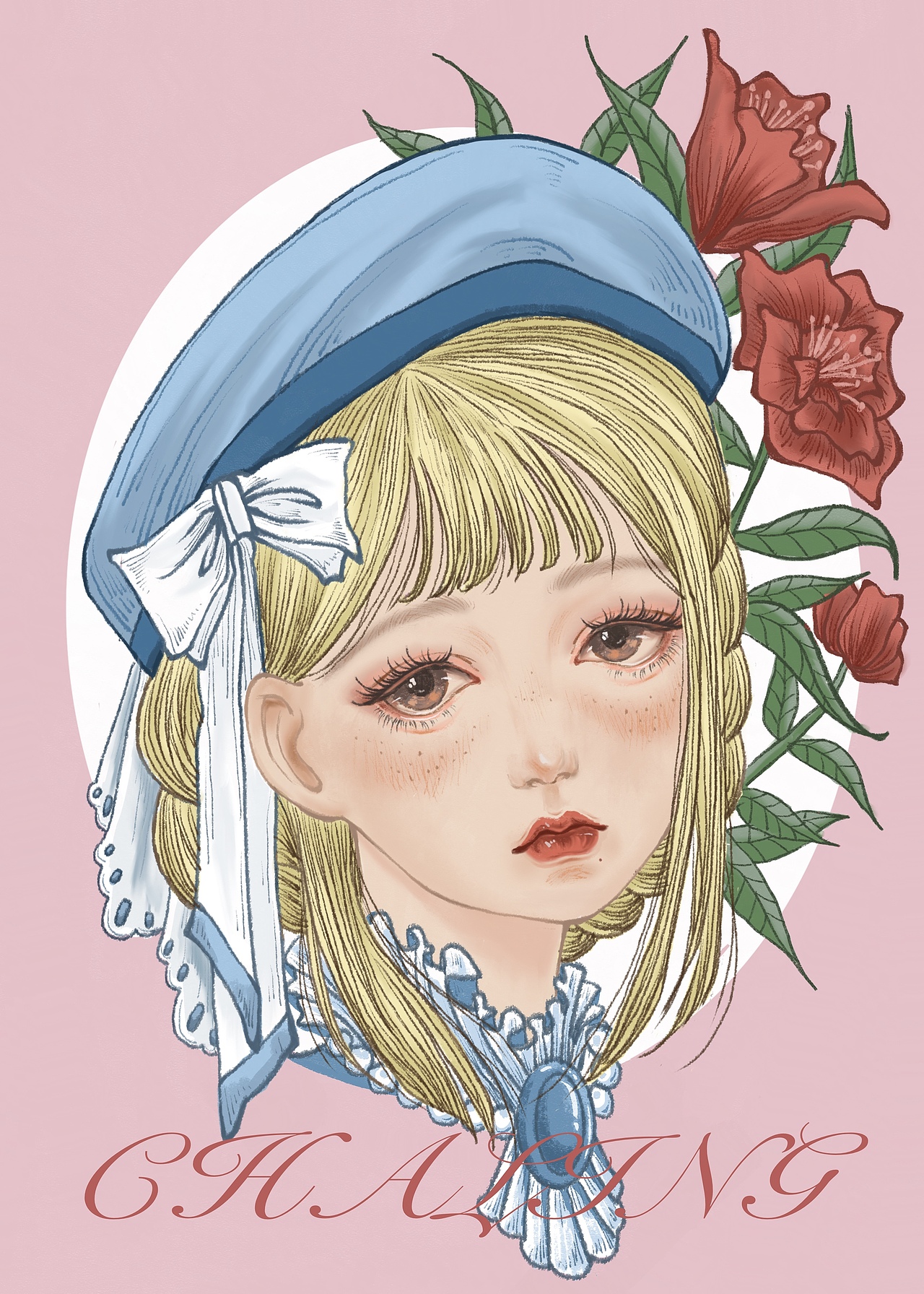 少女插画（图ZMjQyODg5Mzc2） - 创作习作 - 站酷设计师茶羚原创素材 - 站酷ZCOOL