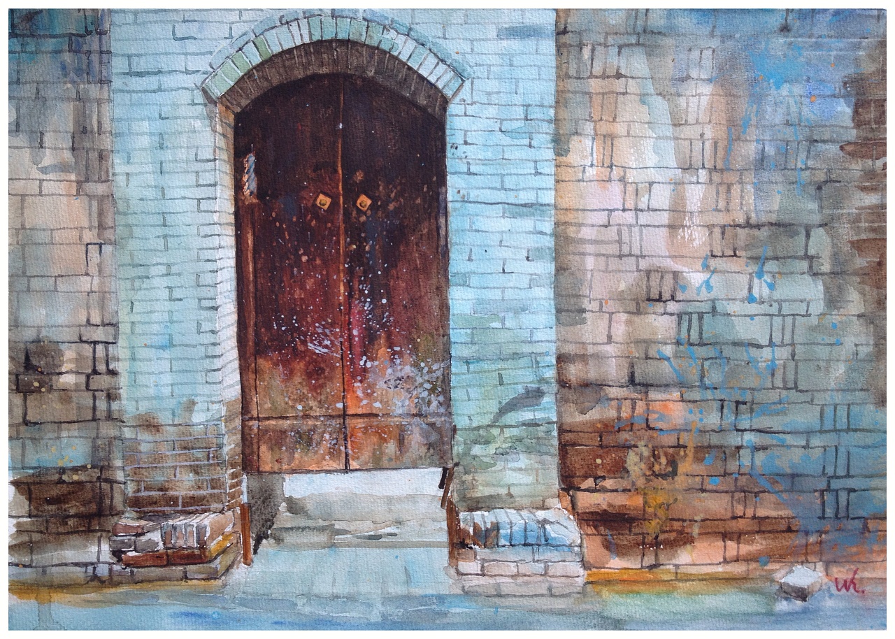 古镇的门|纯艺术|绘画|Olivia奥俐子 - 原创作品 - 站酷 (ZCOOL)