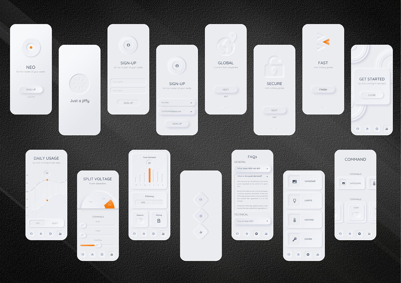 新拟态风格界面|ui|app界面|海长安 - 临摹作品 - 站酷 (zcool)
