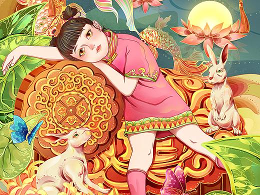 国潮插画：中秋佳节插画创作分享