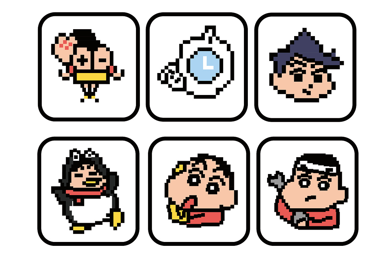 蜡笔小新像素风壁纸界面设计