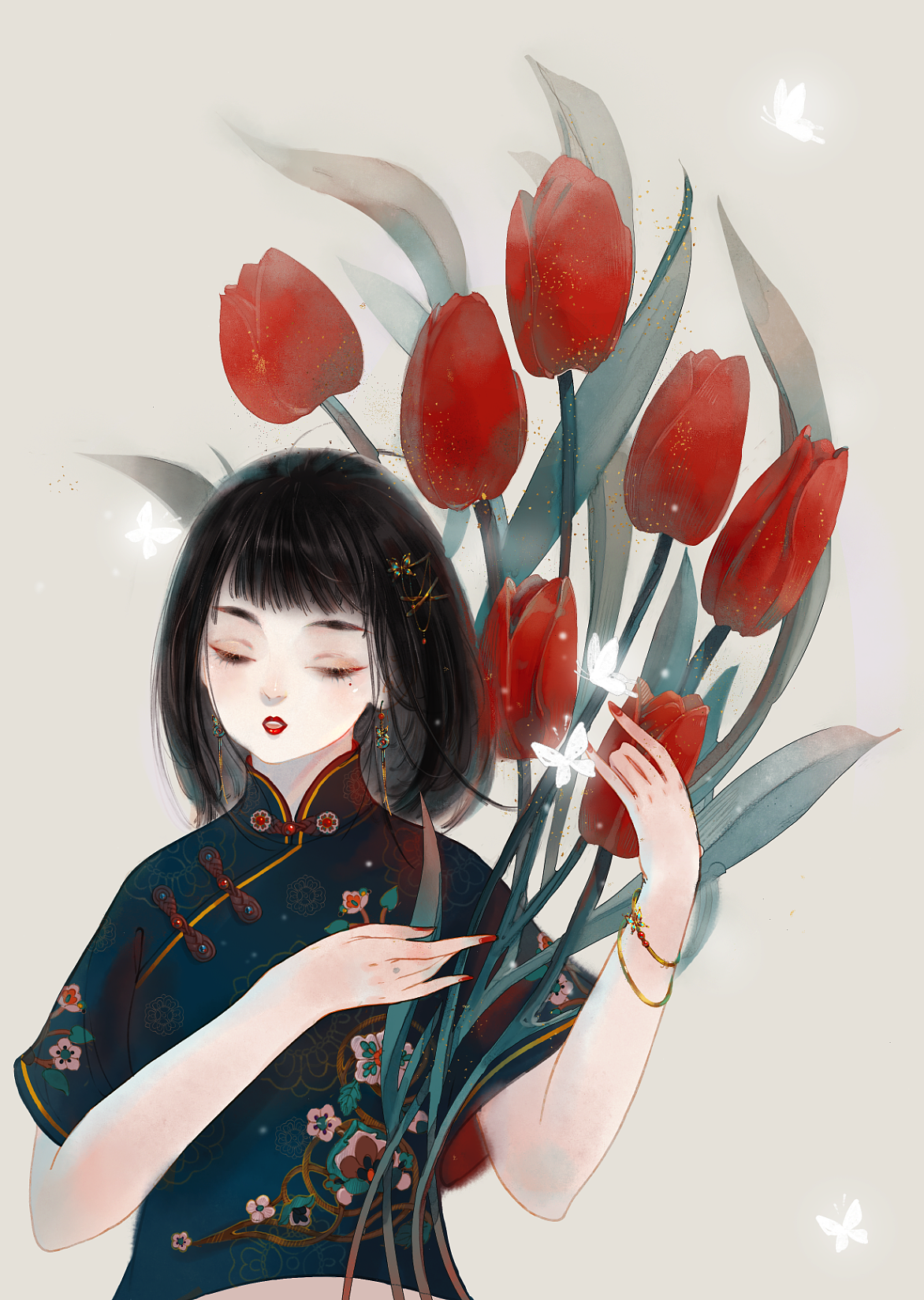 五月长安初入夏，一城绿树半城花。（图ZMTYwMTk3ODU2） - 商业插画 - 站酷设计师珑玮w原创素材 - 站酷ZCOOL