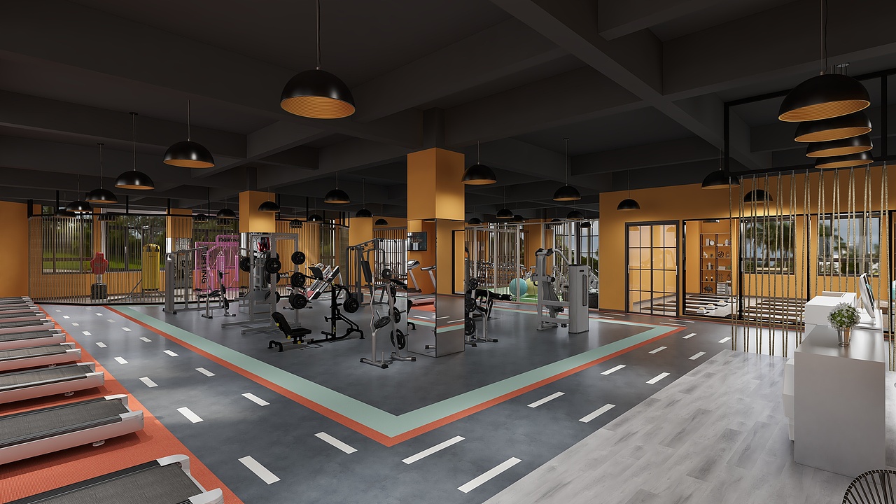 珠宝大学健身房（图ZMjY2NzMzNDI0） - 商业空间设计 - 站酷设计师样斌兵原创素材 - 站酷ZCOOL